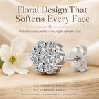 Elegant Sterling Silver Floral Stud Earrings – Lightweight Sparkle for Everyday Beauty