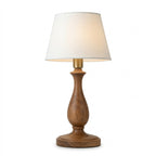Classic Wooden Table Lamp with Fabric Shade