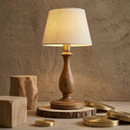 Classic Wooden Table Lamp with Fabric Shade
