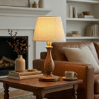 Classic Wooden Table Lamp with Fabric Shade