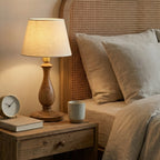 Classic Wooden Table Lamp with Fabric Shade