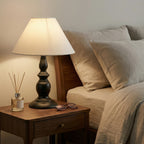 Classic Black Table Lamp with Wide Fabric Shade