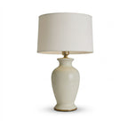 Elegant White Ceramic Table Lamp with Drum Shade