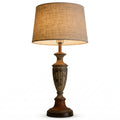 Vintage-Inspired Table Lamp with Textured Drum Shade