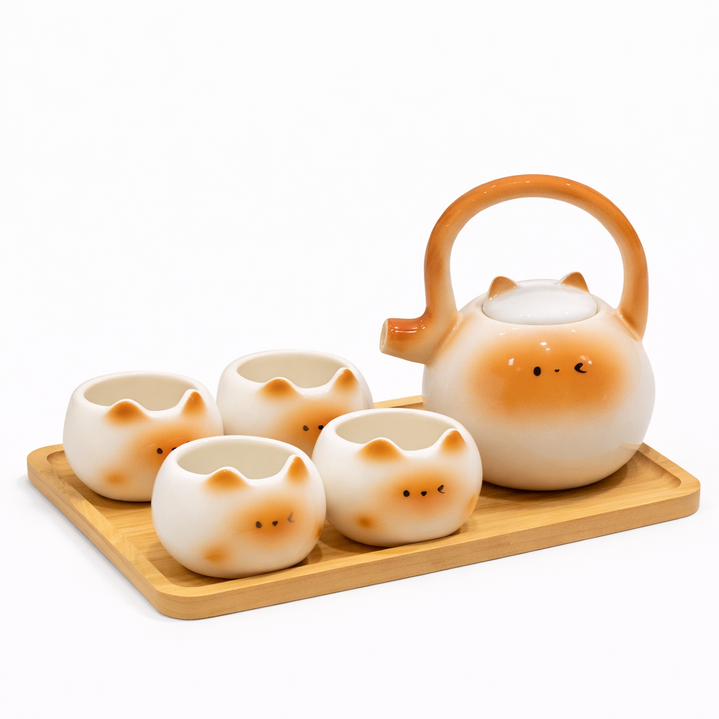 The Adorable Shibu Inu Tea Ritual Ceramic Tea Set