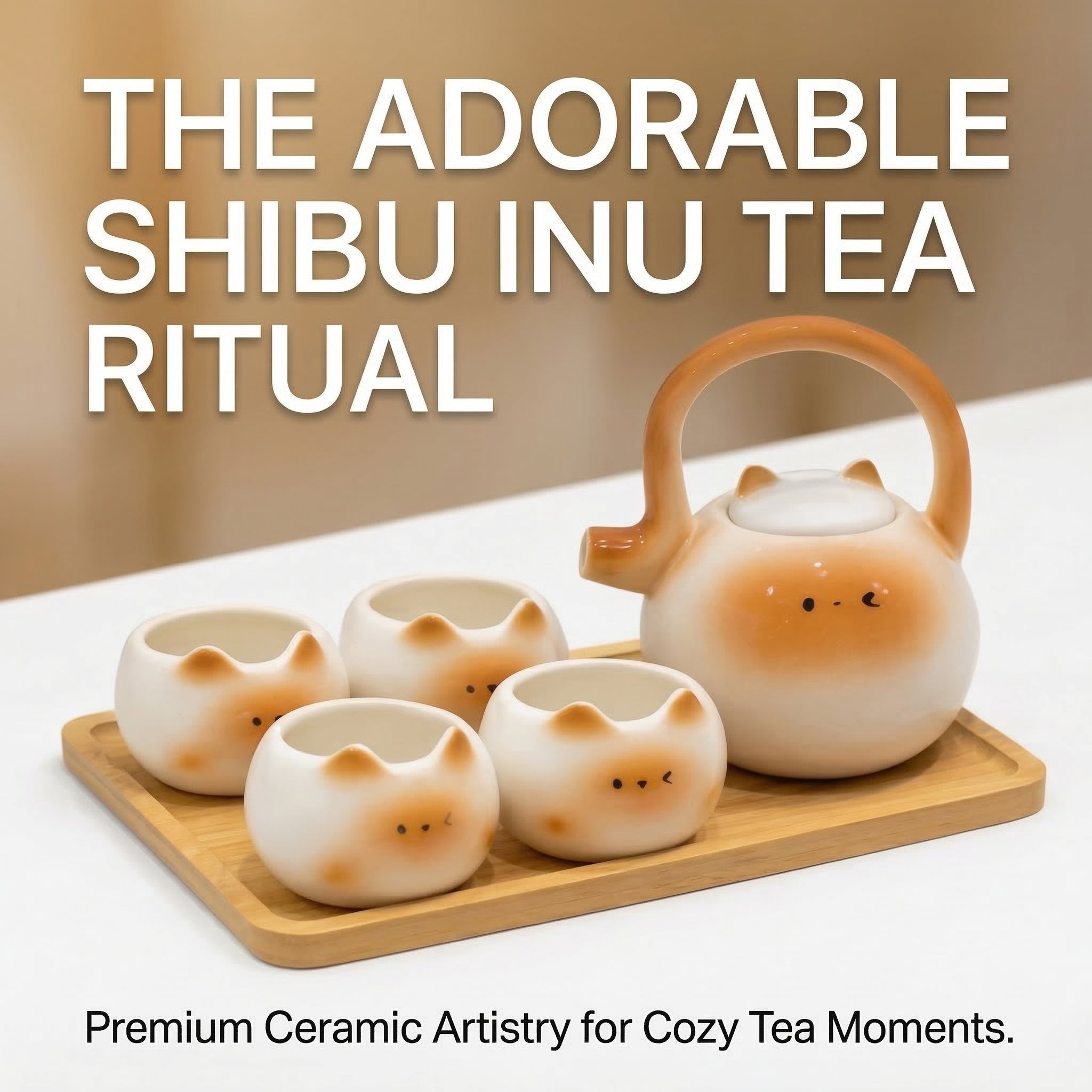 The Adorable Shibu Inu Tea Ritual Ceramic Tea Set