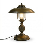 Vintage Industrial Table Lamp with Metal Dome Shade