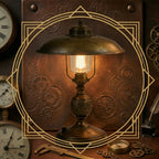 Vintage Industrial Table Lamp with Metal Dome Shade