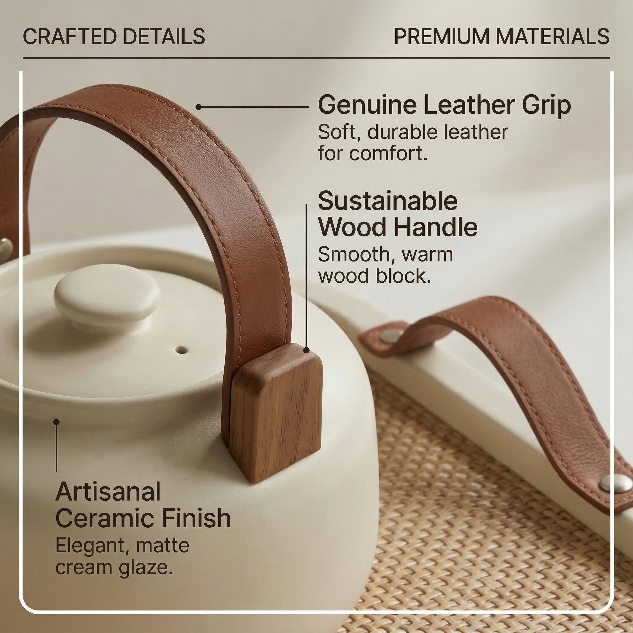 Minimalist Ceramic Tea Set with Warmer Tray