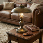 Vintage Industrial Table Lamp with Metal Dome Shade