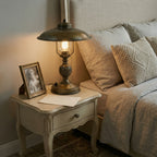 Vintage Industrial Table Lamp with Metal Dome Shade