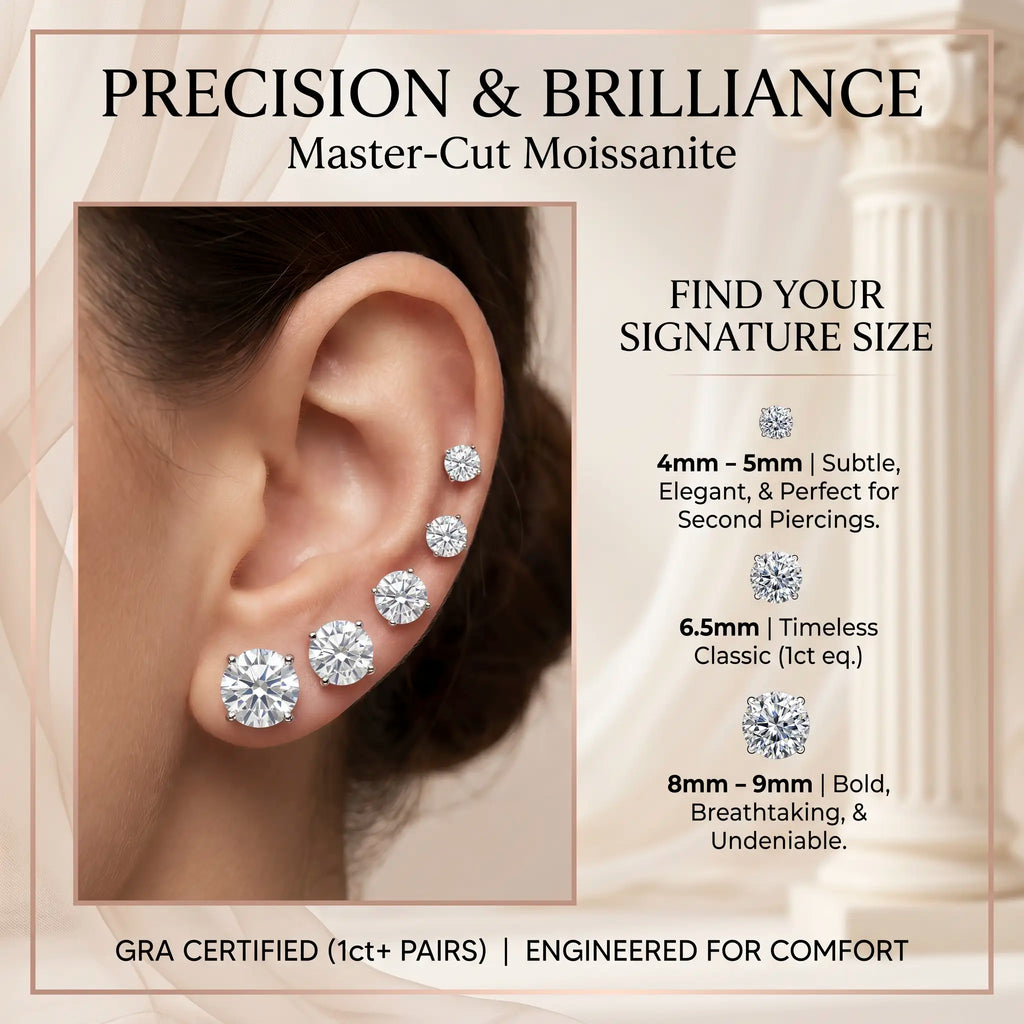 csandiva™ VVS1 Moissanite Solitaire Studs - Sag-Free Comfort & 100% Waterproof Everyday Brilliance | Claim 90% OFF Today🔥