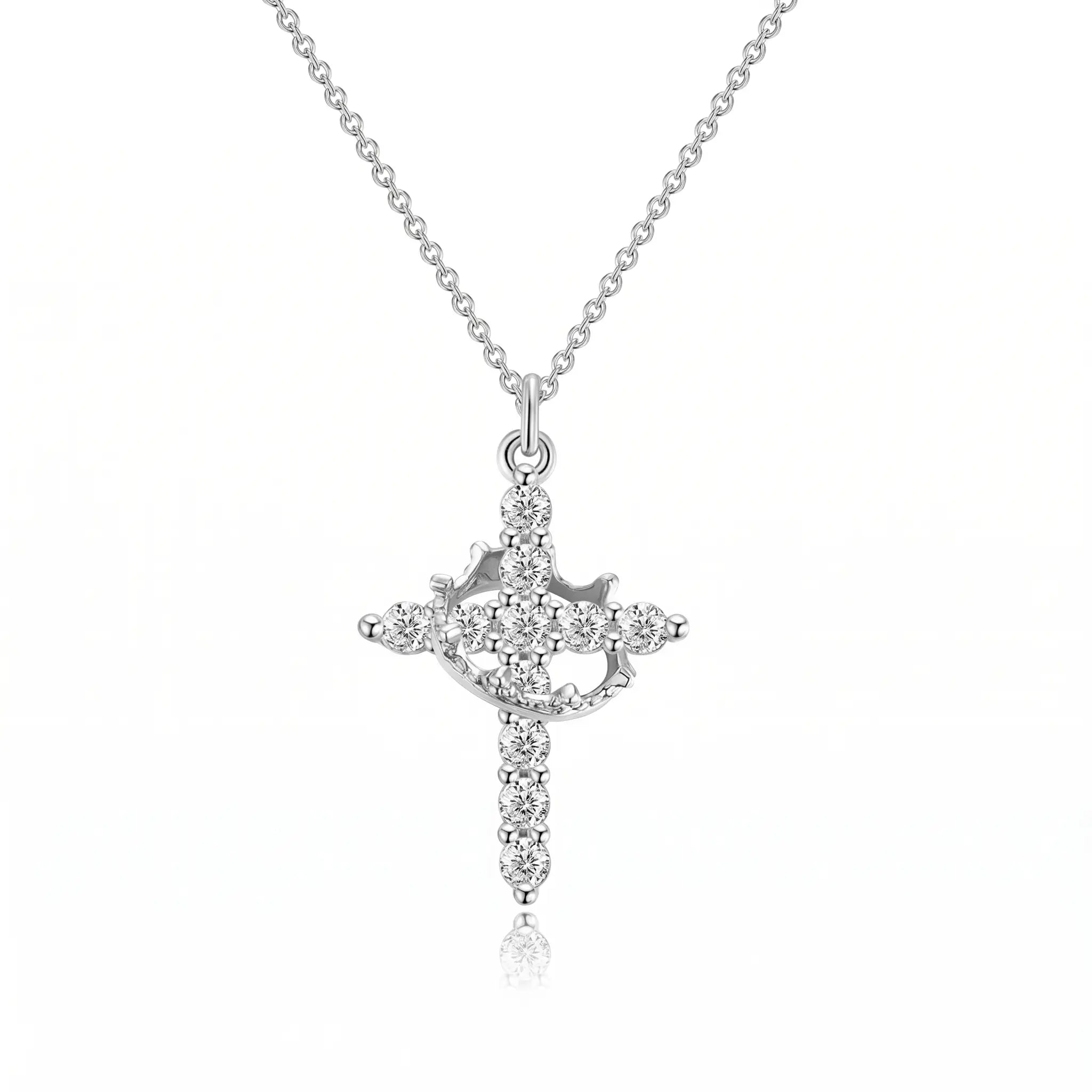 csandiva™ 14K Gold Rotatable Crown Cross Necklace - Discreet Anxiety Relief & Elegant Faith Jewelry | Claim 90% OFF Today🔥