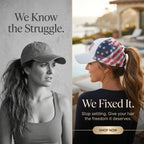 The "No Hat Hair" Criss-Cross Ponytail Cap | Women's Premium Washed Cotton Messy Bun Hat for Effortless Style Last Day Sale-90% OFF🔥