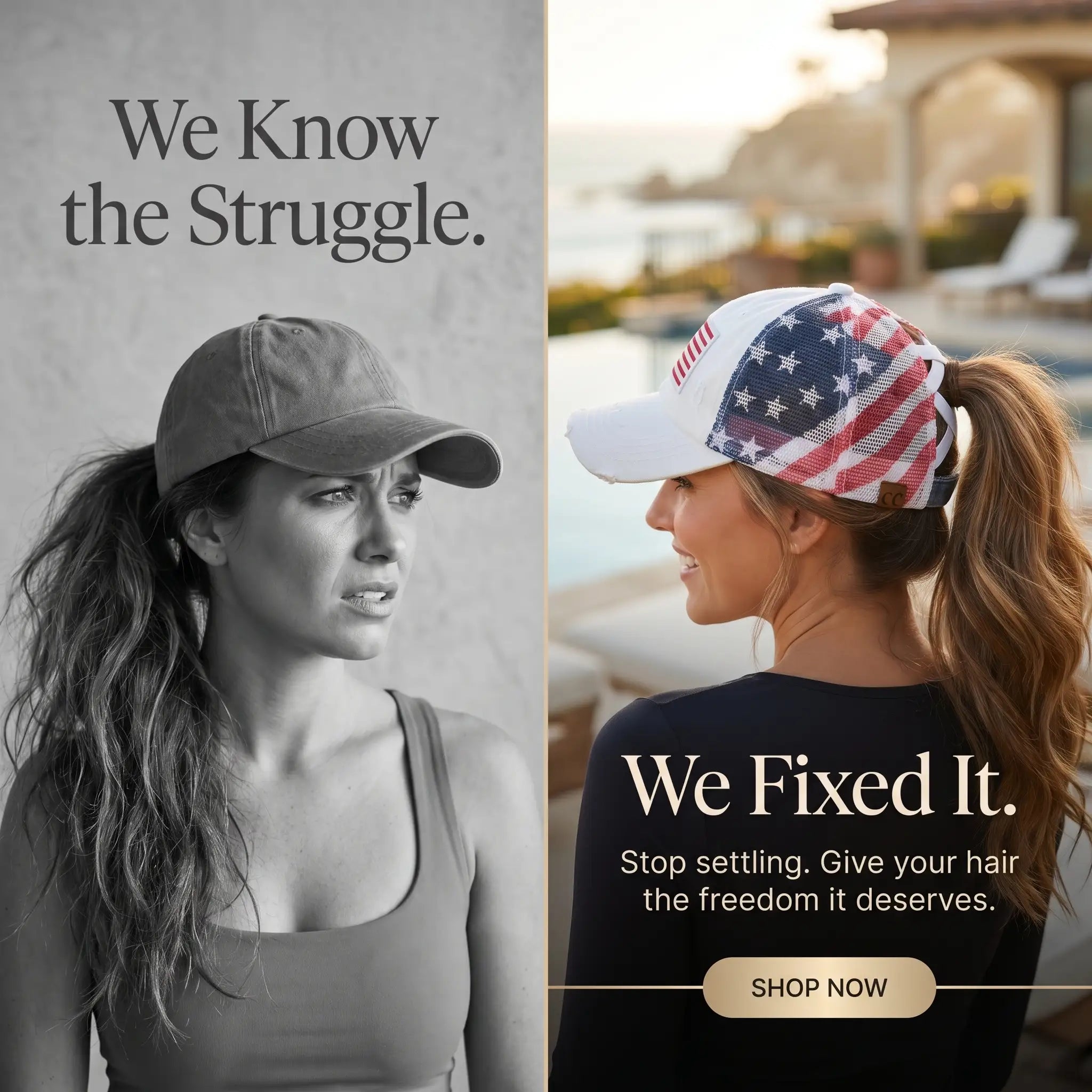 The "No Hat Hair" Criss-Cross Ponytail Cap | Women's Premium Washed Cotton Messy Bun Hat for Effortless Style Last Day Sale-90% OFF🔥