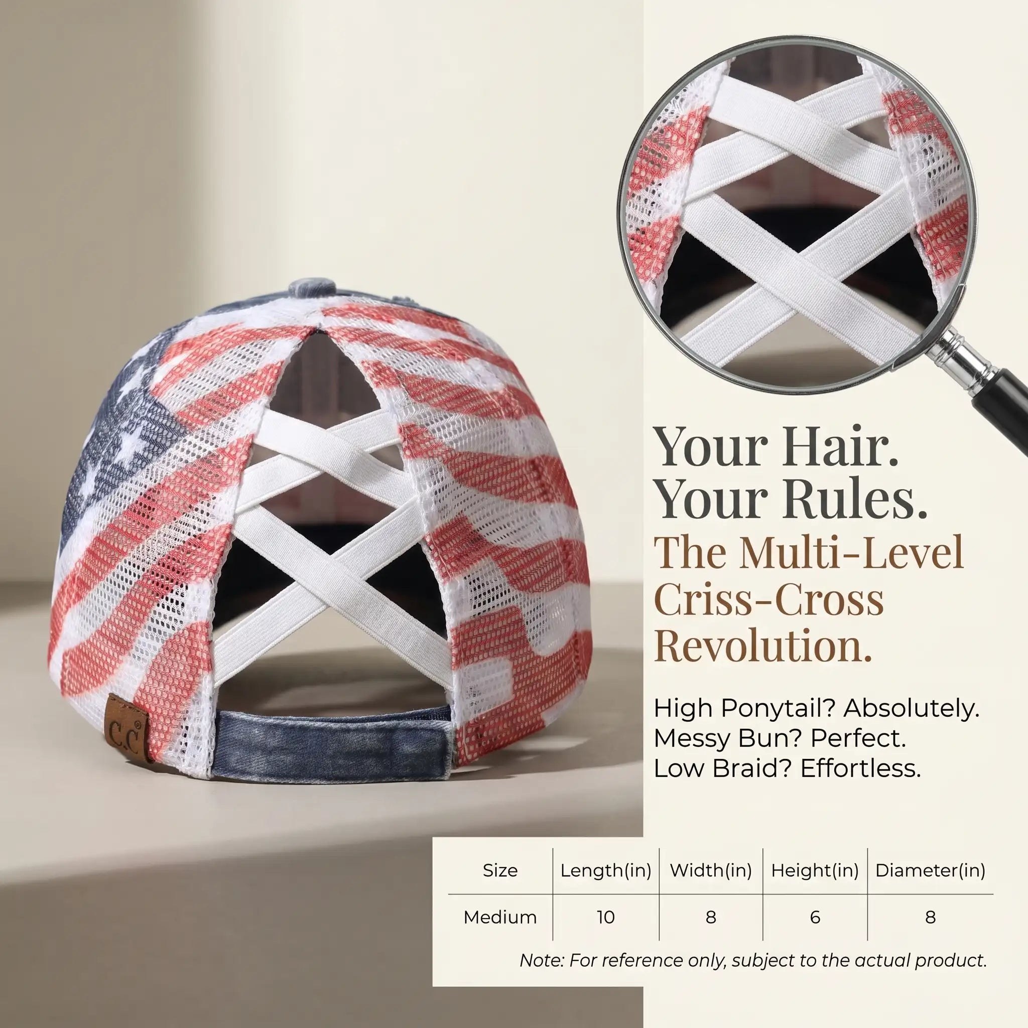The "No Hat Hair" Criss-Cross Ponytail Cap | Women's Premium Washed Cotton Messy Bun Hat for Effortless Style Last Day Sale-90% OFF🔥
