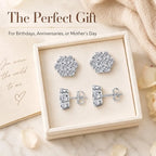 Elegant Sterling Silver Floral Stud Earrings – Lightweight Sparkle for Everyday Beauty
