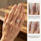 3.5-Carat Oval Open-Shank Wave Bridal Ring Set | Comfort Fit & Anti-Rotation Design--Last Day Sale-90% OFF🔥