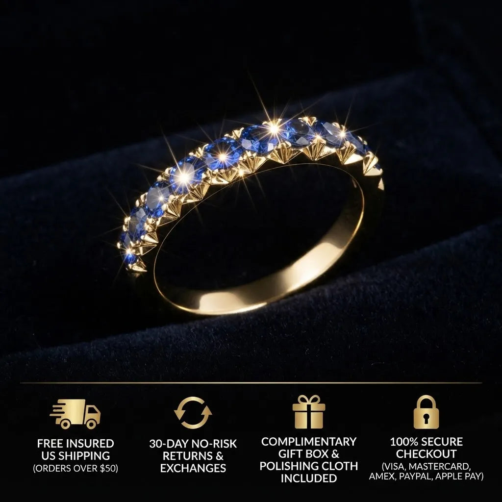 Minimalist Natural Sapphire Ring • Ultra-Smooth 14K Gold Everyday Stacking Band--Last Day Sale-90% OFF🔥
