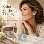 Elegant Sterling Silver Floral Stud Earrings – Lightweight Sparkle for Everyday Beauty