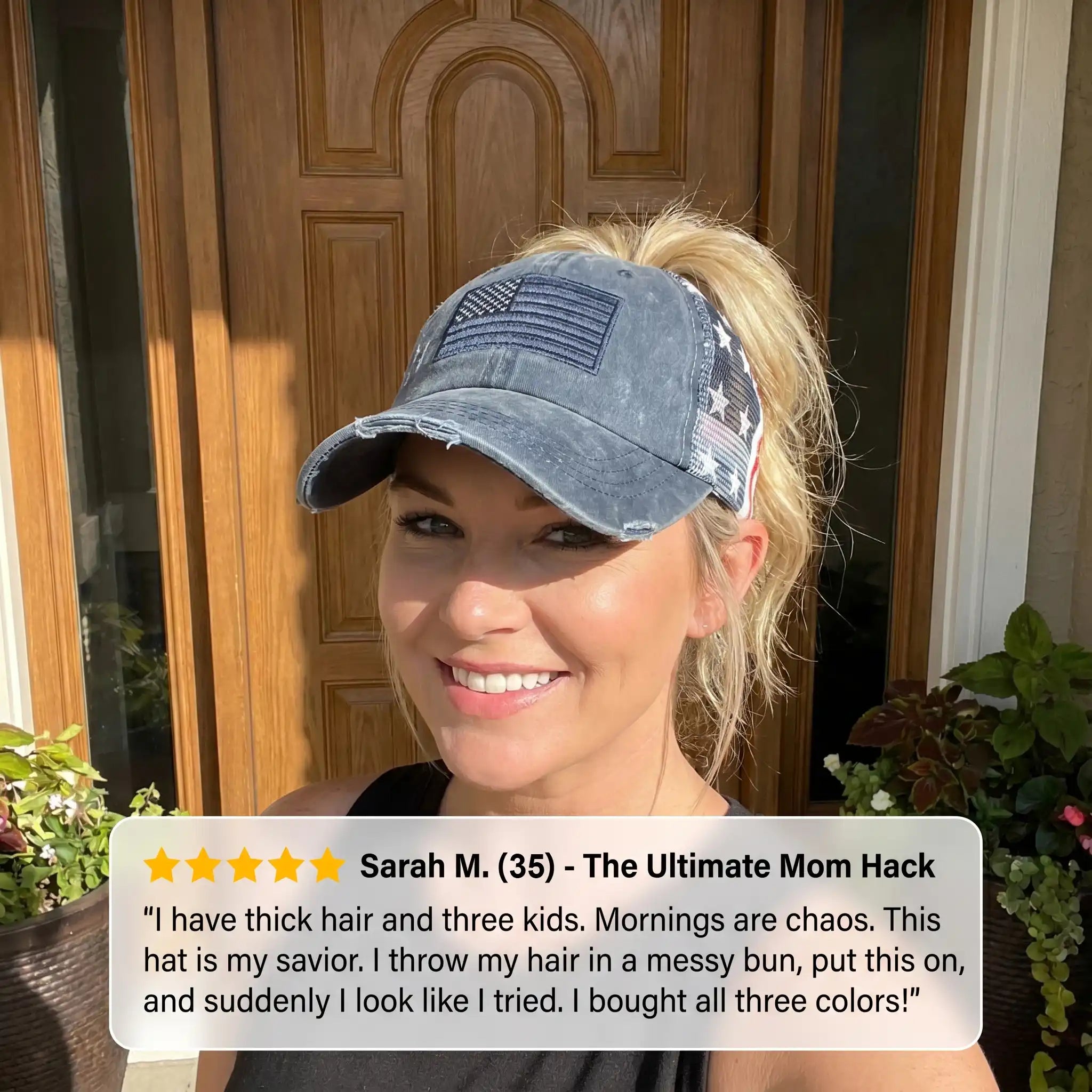 The "No Hat Hair" Criss-Cross Ponytail Cap | Women's Premium Washed Cotton Messy Bun Hat for Effortless Style Last Day Sale-90% OFF🔥