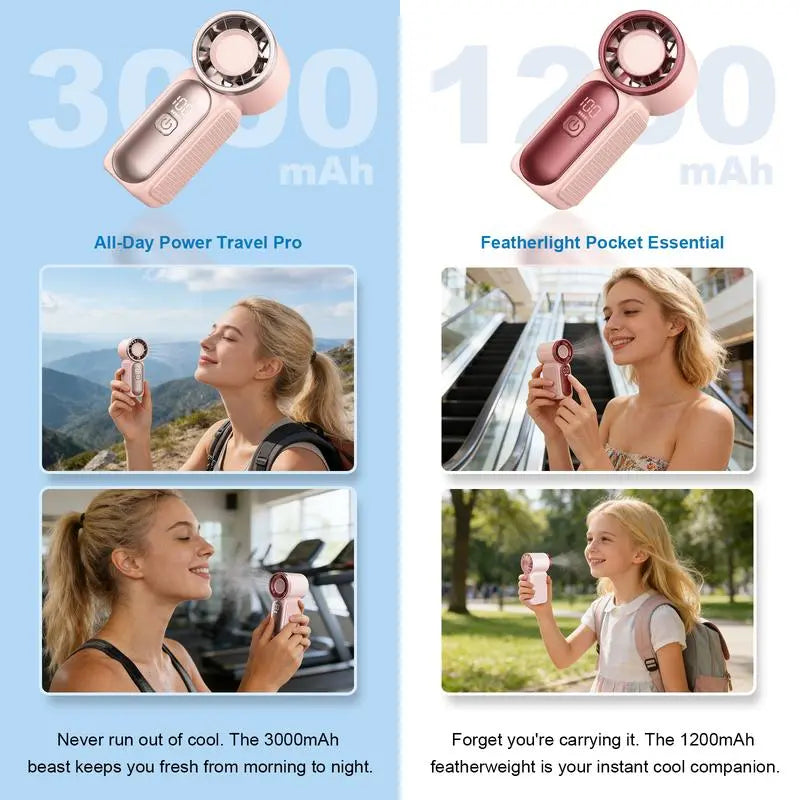Pocket-Sized Mini Fan – Powerful 6-Speed Breeze with LED Display | Summer Essential for Travel & Outdoors (Last Day 50% OFF 🔥)