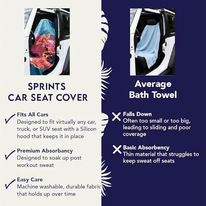 Sweat-Absorbing Car Seat Cover Towel – Full-Size Washable Seat Saver for Gym, Beach, Yoga & Pets | Last Day 50% OFF 🔥