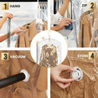 Hanging Vacuum Storage Bags – Save Up to 80% Closet Space for Coats, Dresses & Suits | Last Day 50% OFF 🔥