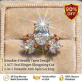 3.5-Carat Oval Open-Shank Wave Bridal Ring Set | Comfort Fit & Anti-Rotation Design--Last Day Sale-90% OFF🔥