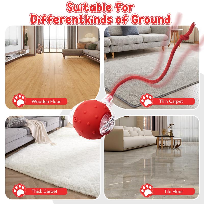 Bestselling Smart Interactive Pet Rolling Ball | Automatic USB Teaser Toy (Includes 2 Free Replacement Tails) | The Ultimate Boredom Buster for Your Furry Best Friend (Last Day 90% OFF 🔥)