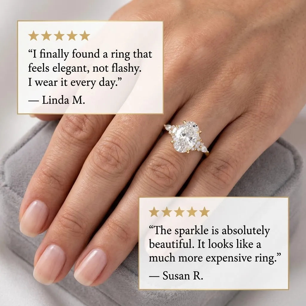 Snowflake Oval Ring — Anti-Pinching Comfort Fit Ring for Timeless Elegance