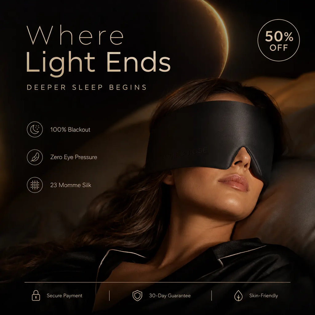 Deep Sleep Silk Mask – 100% Blackout 23 Momme Mulberry Silk Eye Mask Last Day 50% OFF 🔥