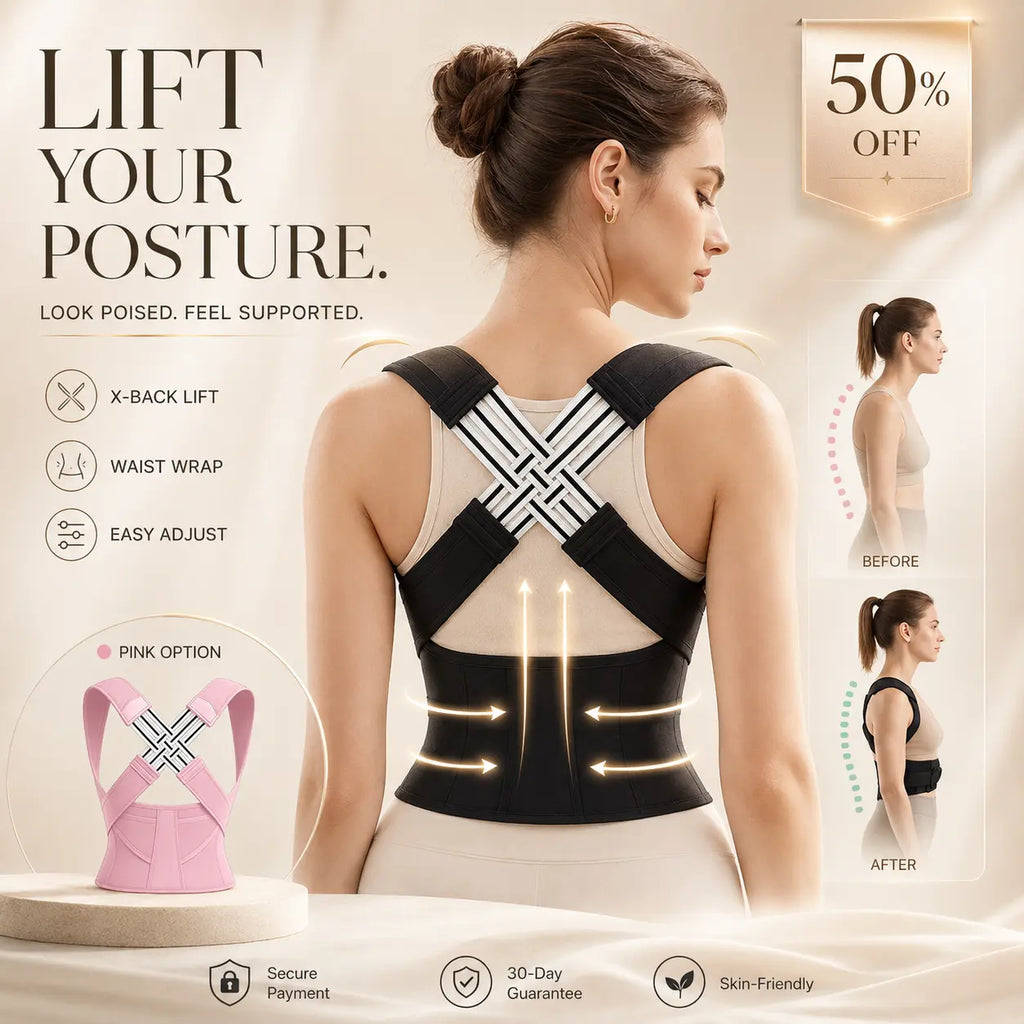 Invisible Posture Support Brace for Work, Phone Use & Home — Helps Open Rounded Shoulders, Look Taller, Feel More Confident & Stay Discreet Under Clothes | Last Day 50% OFF 🔥