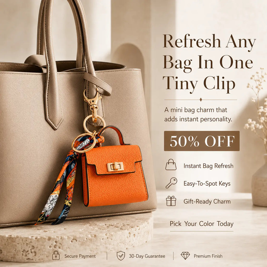 Mini Square Bag Charm Keychain – Cute Leather Purse Pendant That Instantly Refreshes Your Handbag, Keys, Backpack & Everyday Tote | Last Day 50% OFF 🔥
