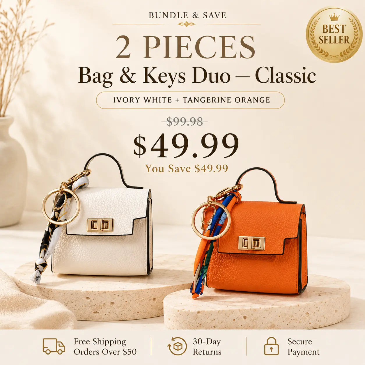 Mini Square Bag Charm Keychain – Cute Leather Purse Pendant That Instantly Refreshes Your Handbag, Keys, Backpack & Everyday Tote | Last Day 50% OFF 🔥