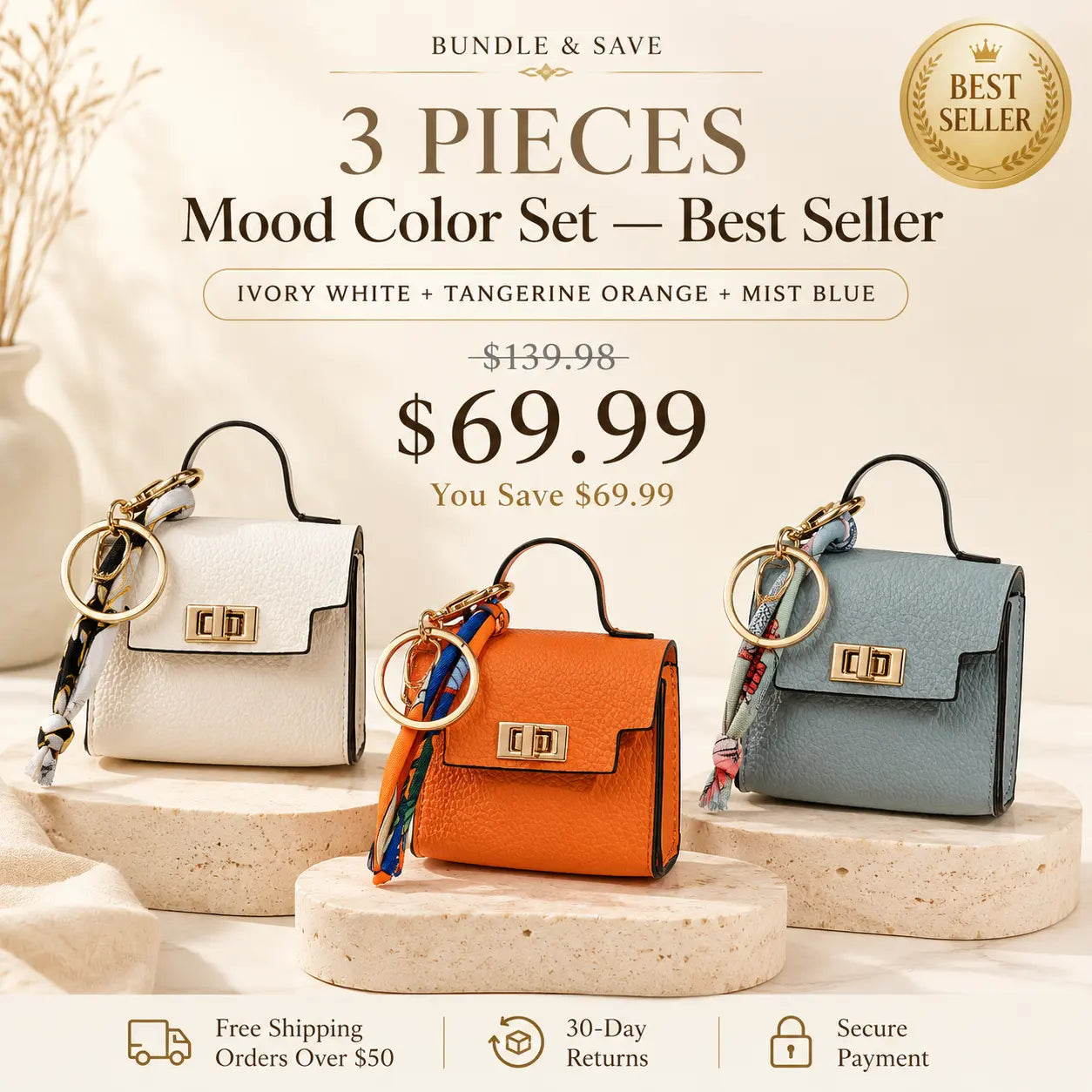 Mini Square Bag Charm Keychain – Cute Leather Purse Pendant That Instantly Refreshes Your Handbag, Keys, Backpack & Everyday Tote | Last Day 50% OFF 🔥