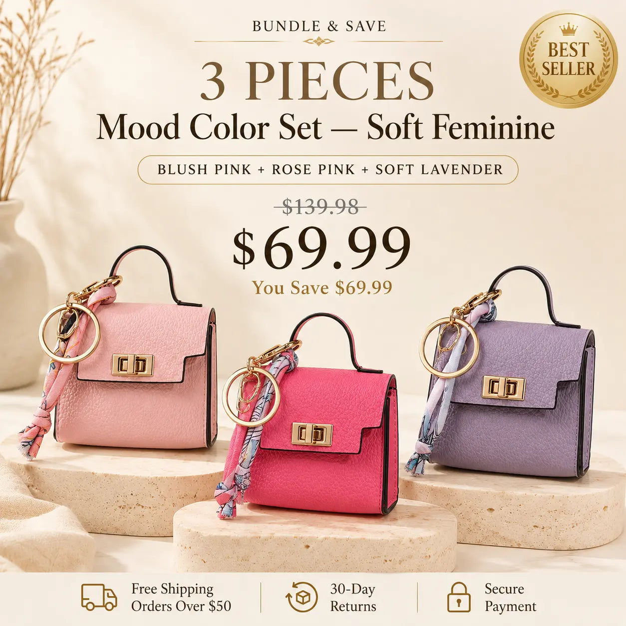 Mini Square Bag Charm Keychain – Cute Leather Purse Pendant That Instantly Refreshes Your Handbag, Keys, Backpack & Everyday Tote | Last Day 50% OFF 🔥