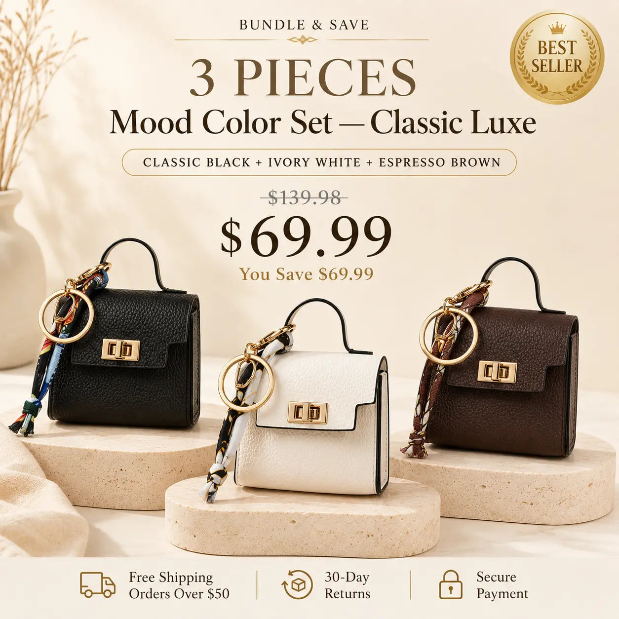 Mini Square Bag Charm Keychain – Cute Leather Purse Pendant That Instantly Refreshes Your Handbag, Keys, Backpack & Everyday Tote | Last Day 50% OFF 🔥