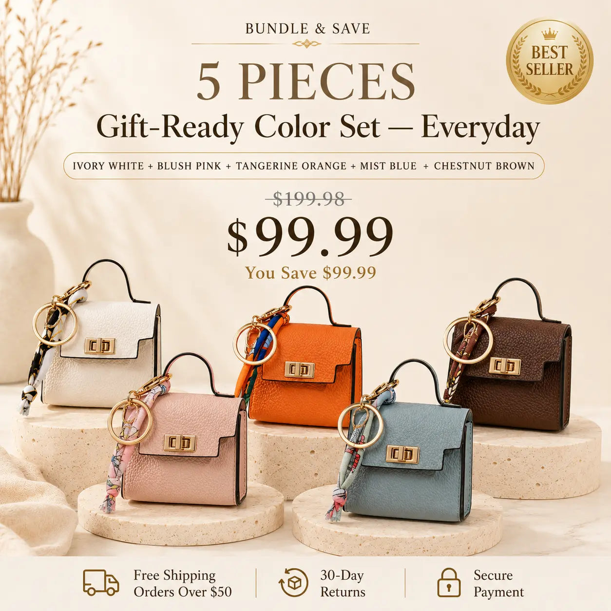 Mini Square Bag Charm Keychain – Cute Leather Purse Pendant That Instantly Refreshes Your Handbag, Keys, Backpack & Everyday Tote | Last Day 50% OFF 🔥