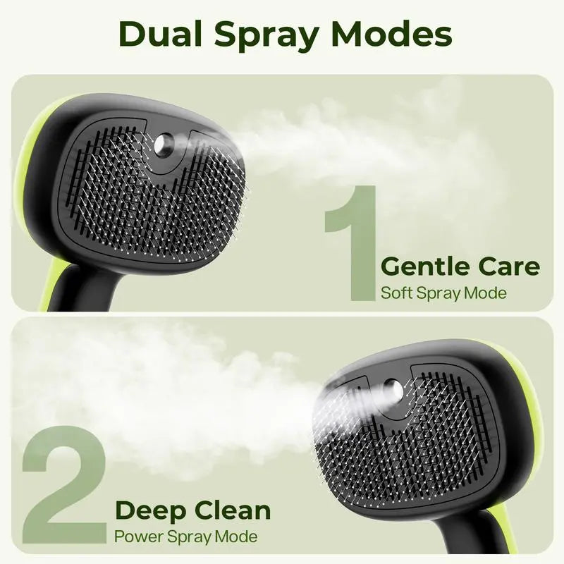 Ultimate 3-in-1 Pet Steam Brush | Anti-Flying Fur, Self-Cleaning & Dual Spray Deshedding Comb for Cats & Dogs (Last Day 90% OFF 🔥)