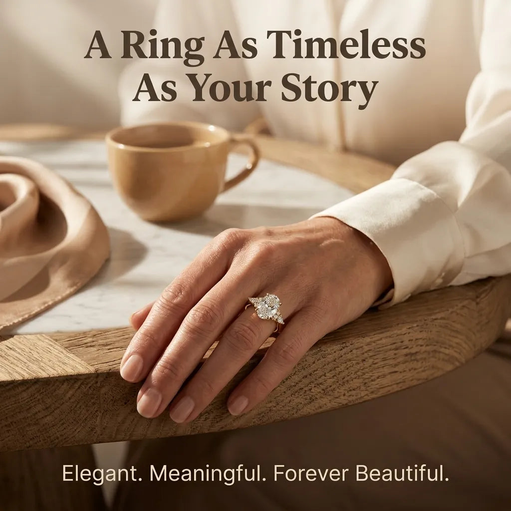 Snowflake Oval Ring — Anti-Pinching Comfort Fit Ring for Timeless Elegance