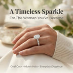 Elegant Oval Hidden Halo Ring – Timeless Luxury Sparkle Designed For Everyday Elegance