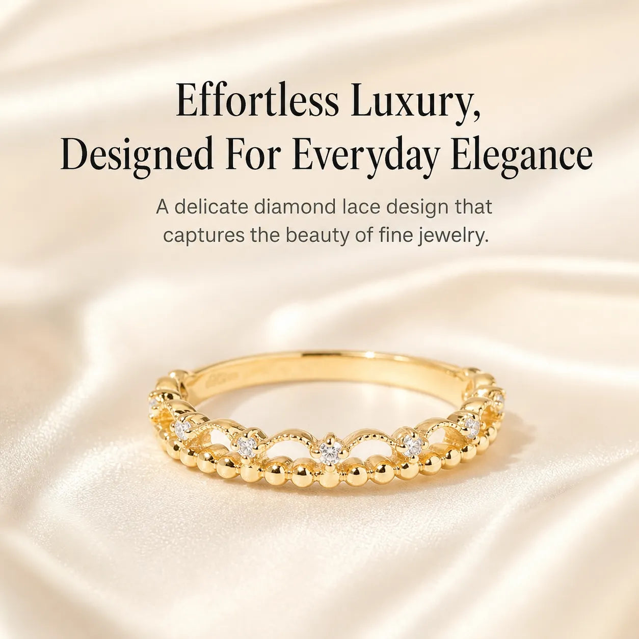 Diamond Lace Ring-- Timeless Elegance With A Delicate Touch Of Luxury