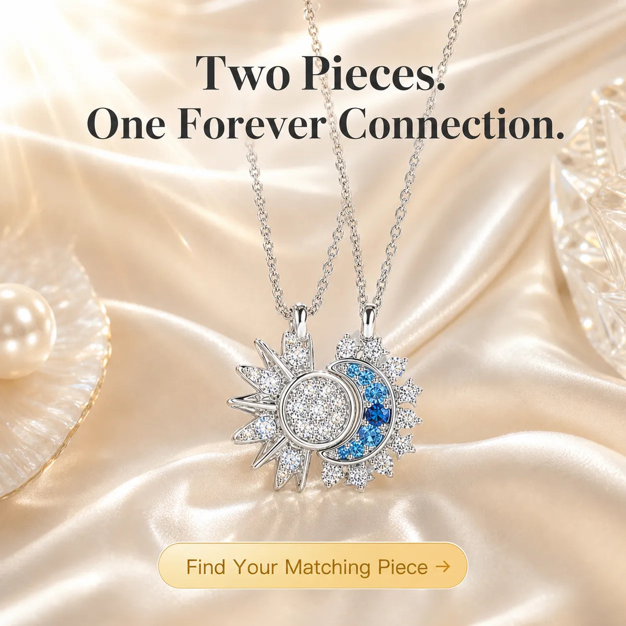 Sun & Moon Magnetic Friendship Necklace Set