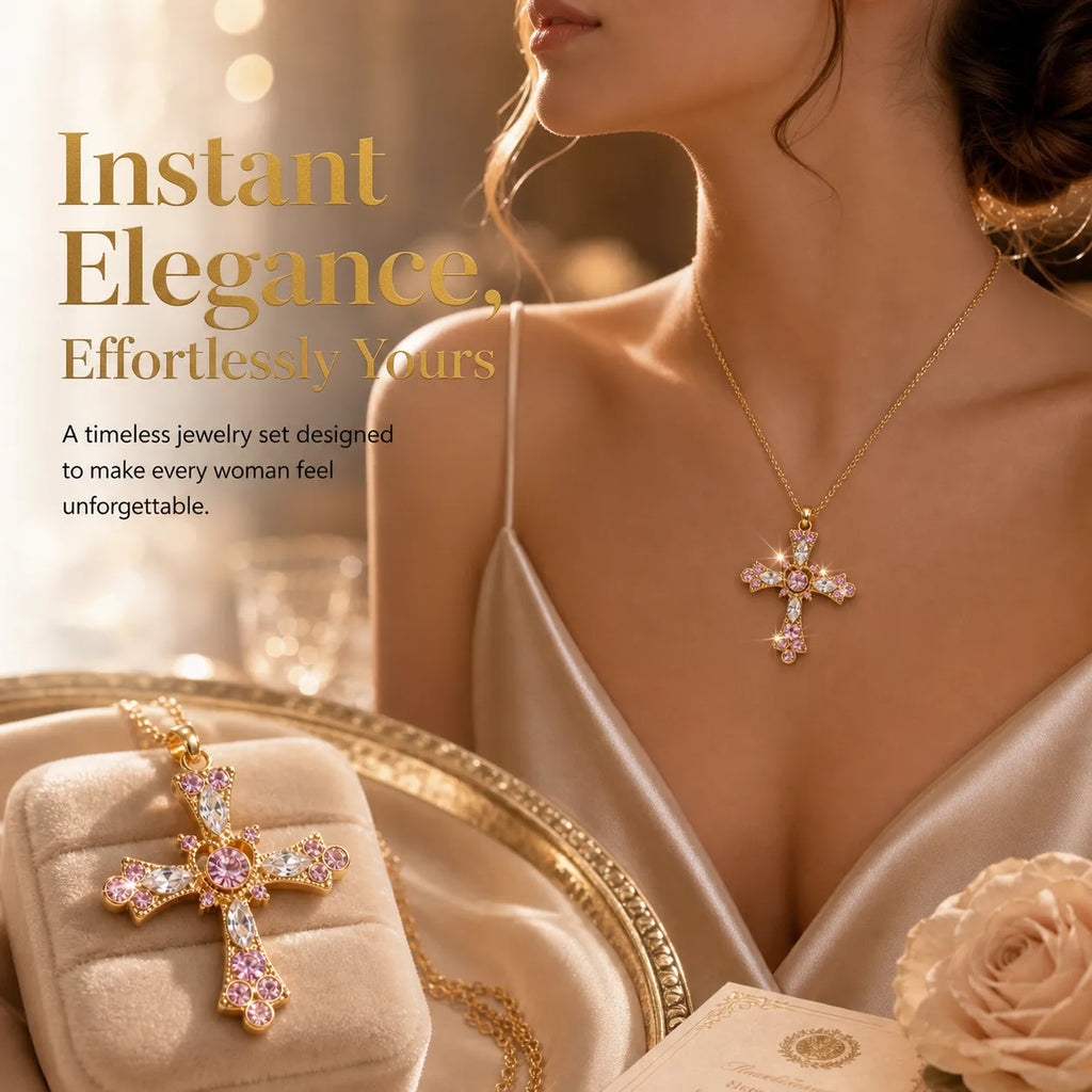 Women's Sparkling Diamond Jewelry – Elegant Diamond Cross Necklace