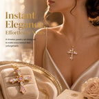 Women's Sparkling Diamond Jewelry – Elegant Diamond Cross Necklace