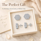 Elegant Sterling Silver Floral Stud Earrings – Lightweight Sparkle for Everyday Beauty