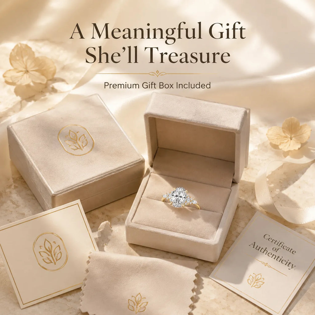 Snowflake Oval Ring — Anti-Pinching Comfort Fit Ring for Timeless Elegance