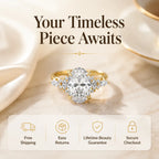 Snowflake Oval Ring — Anti-Pinching Comfort Fit Ring for Timeless Elegance