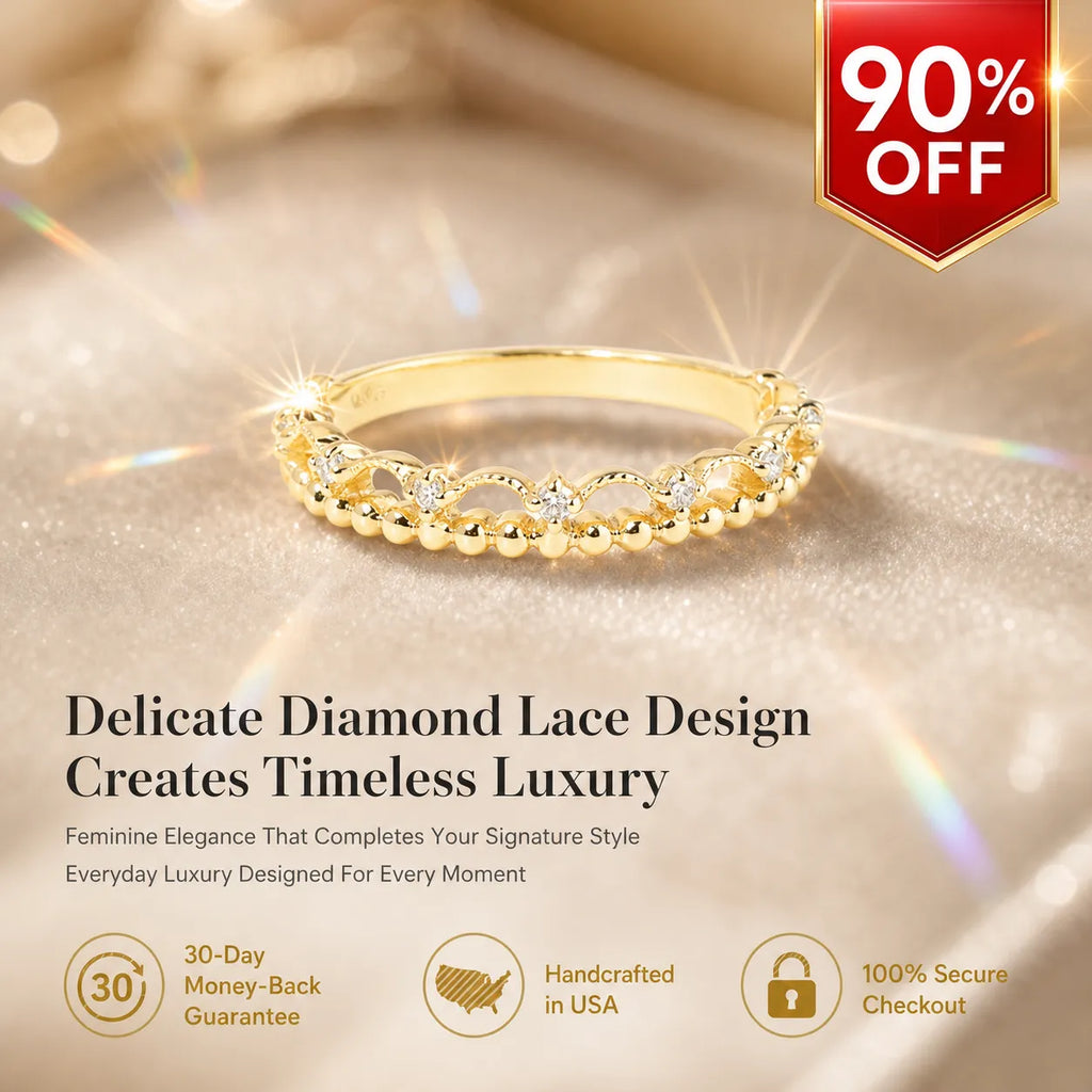 Diamond Lace Ring-- Timeless Elegance With A Delicate Touch Of Luxury